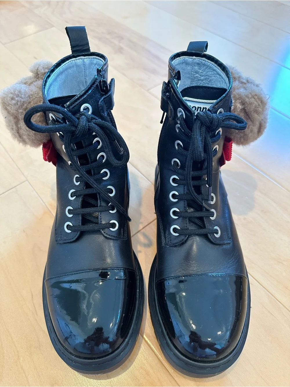 Monnalisa Teddy Bear Leather Boots, EU 36 (US Youth 4/ Women’s 5.5) Hard to Find